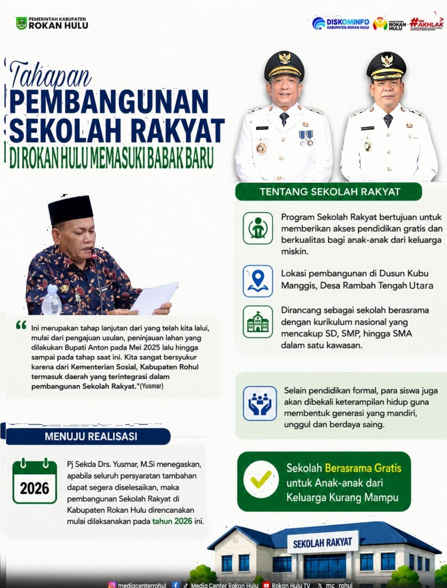 Anak Kurang Mampu Tetap Bisa Sekolah! Program Sekolah Rakyat Rokan Hulu Segera Terwujud