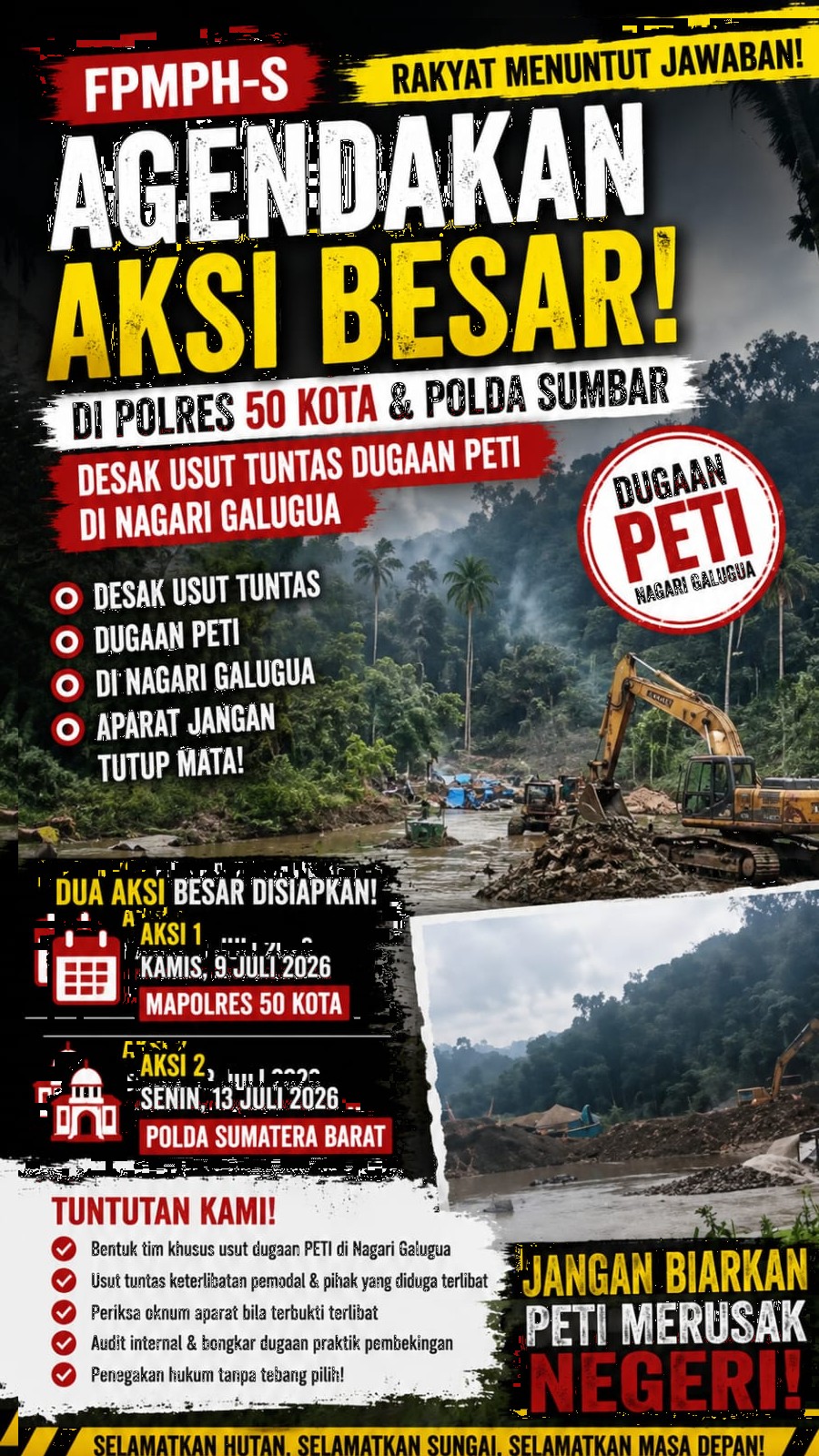 Dugaan PETI Galugua Jadi Sorotan, FPMPH-S Desak Evaluasi Total Penegakan Hukum