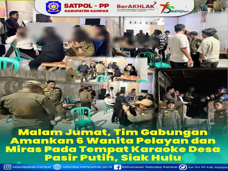 Tim Yustisi Kampar Lakukan Operasi Penertiban dan Penegakan Perda di Siak Hulu