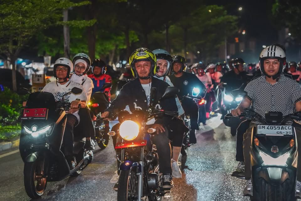 Wako Menyusuri Jalan Kota Pekanbaru Dalam Night Ride Bersama Ribuan Rider